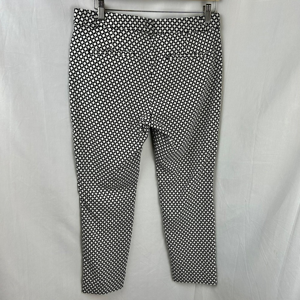 Banana Republic Factory Pants, Size 8, Sloan Crop Style, Diamond, Black White‎ - Picture 5 of 9